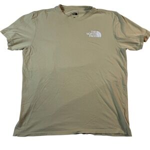 The North Face Mens Large Tan Circular Design Short Sleeve T Shirt Style A812H